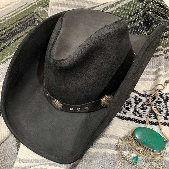 Minnetonka Accessories - Minnetonka black leather hat